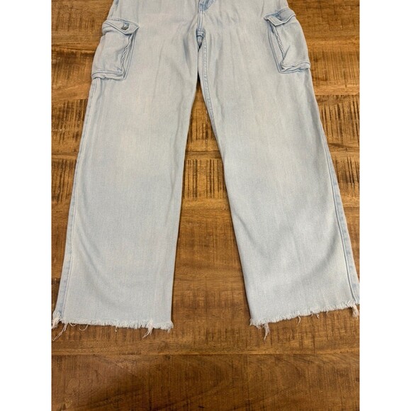 Hollister Ultra High Rise Dad Jeans Blue Pockets Women’s Size 1R - Picture 3 of 9
